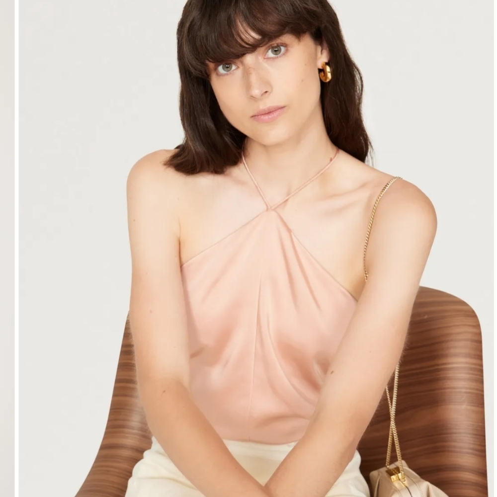 Obando Collective x RTR Skinny Strap Tank‎ Top Sleeveless Satin Blouse size 4
